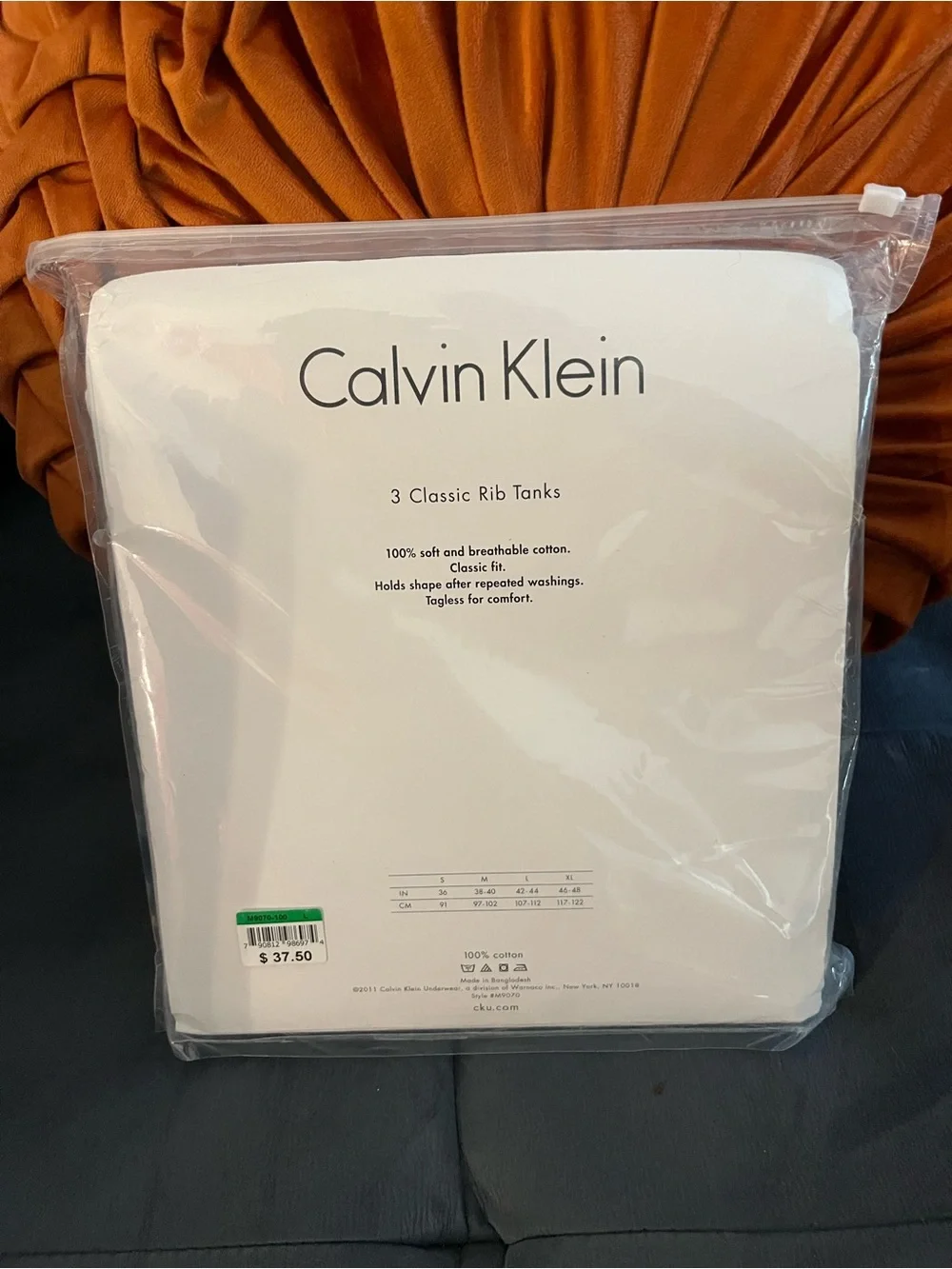 Calvin Klein White Ribbed Tank Tops (3-Pack)